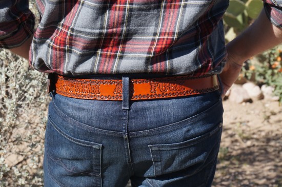 The BlueJay Leatherworks belt in action.